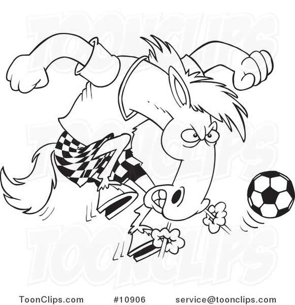 cartoon-black-and-white-line-drawing-of-a-soccer-stallion-by-ron-leishman-10906.jpg