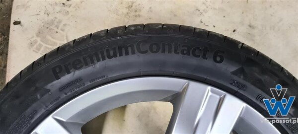 Opony Continental Premium Contact 6 na oryginalnych alufelgach VW z czujnikami ciśnienia TPMS